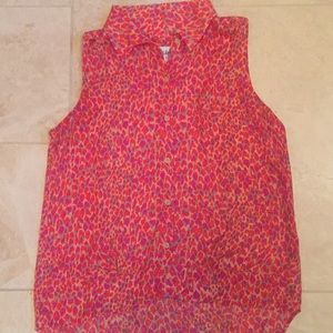 Cabi sleeveless blouse- pink, orange, cream